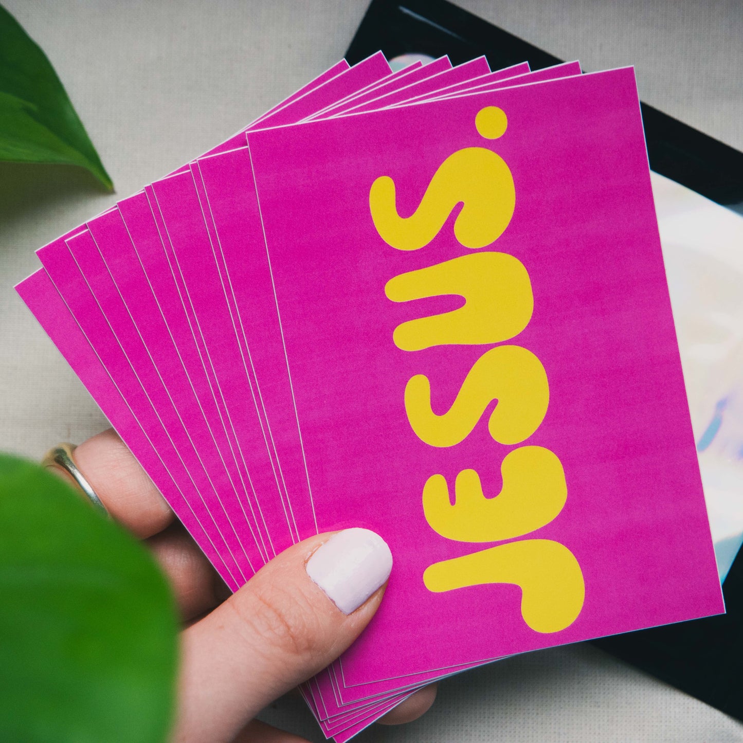 JESUS pink yellow - Sicker 10 pack